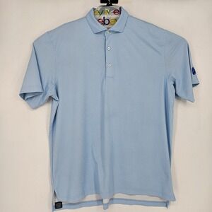 Turtleson Polo Shirt Mens XL Short Sleeve Blue White‎ Circles Performance
